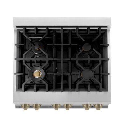 ZLINE Autograph 30" Legacy Dual Fuel Range w/ 4 Burners & Accents