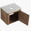 Meuble-lavabo mural 60 po avec lavabo d'art en céramique et 1 tablette de rangement, porte à fermeture en douceur, emballage KD, contreplaqué
