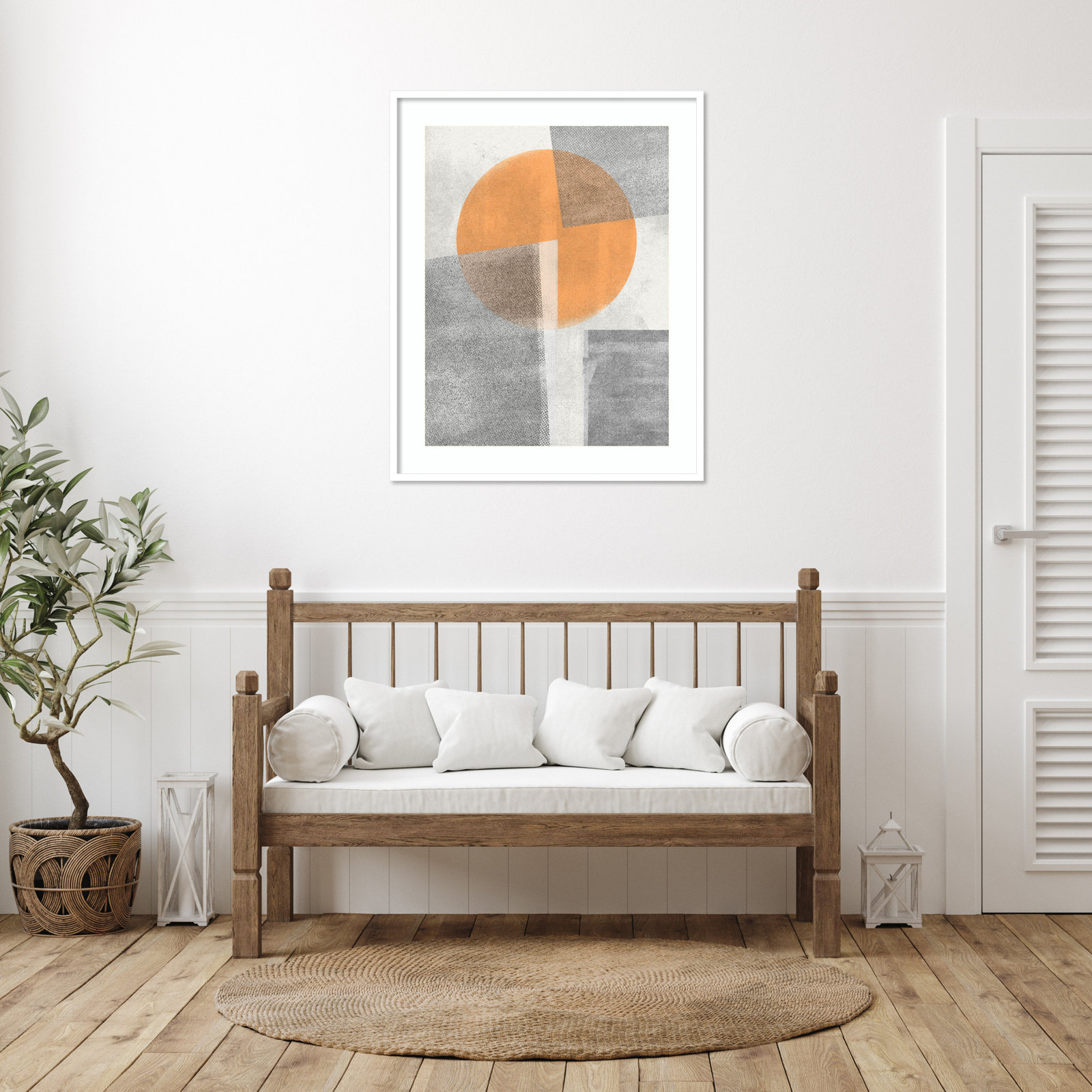 Giese "Paper Collage No. 3" Print, White, 41" H x 33" W