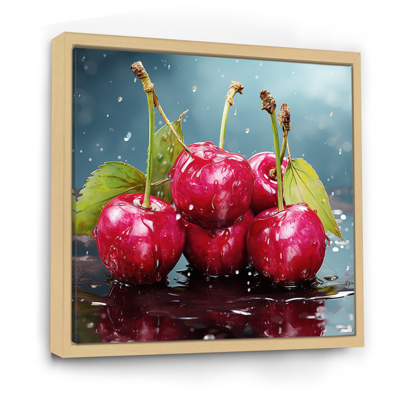 Cherry Eclipse 1 - Cherry Wall Art, Brown Floater Framed, 16" H x 16" W x 1" D