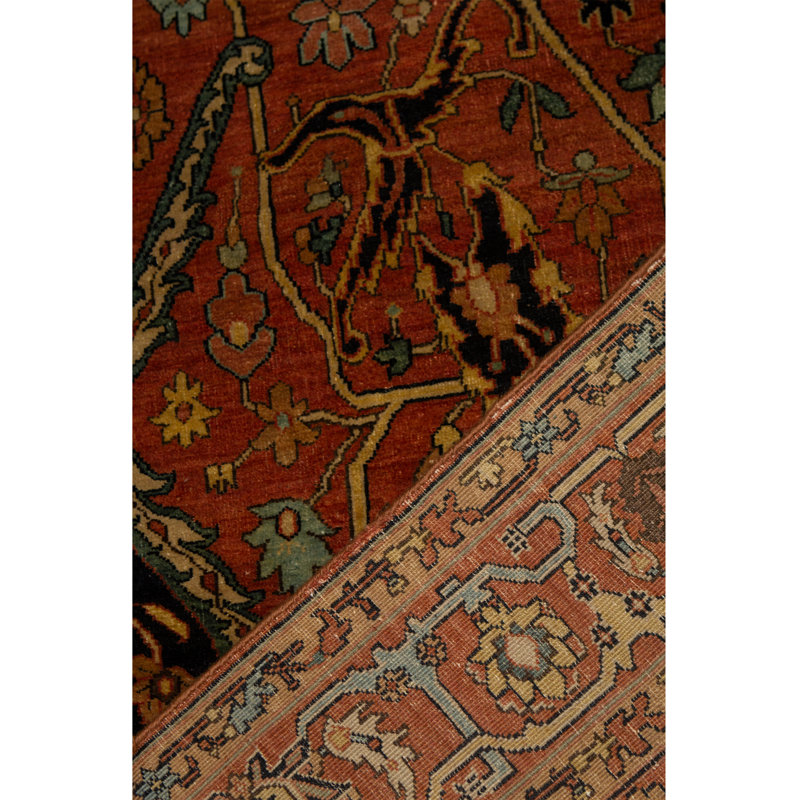 Tapis rouge et rouge noué à la main de haute qualité