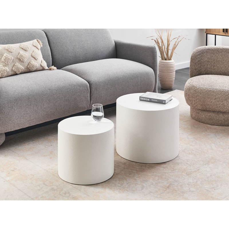 MANTI MDF Pedestal Table Set , White, White