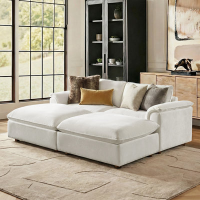 Cioffi Oversized 4 Piece Down Blend Modular Cloud Sleeper Sofa with Removable Cushion Cover