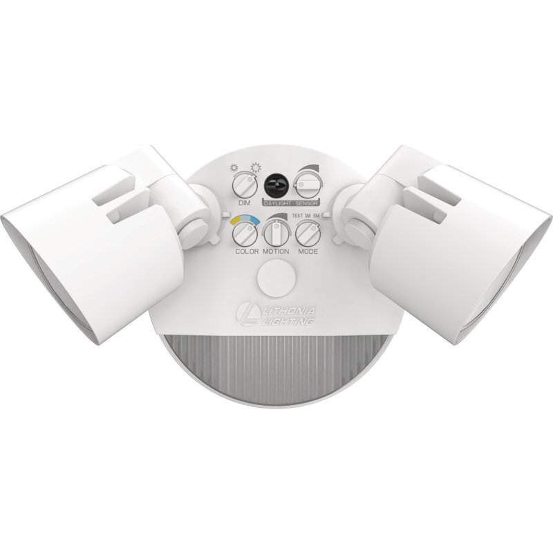 White Dual Head LED Security Flood Light with Motion Sensor