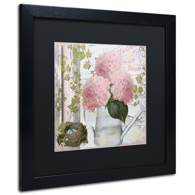 Jadaya «Chalet d'Ete Hydrangea» par Color Bakery, impression encadrée, Noir, H 16 po x l 16 po x P 0,5 po