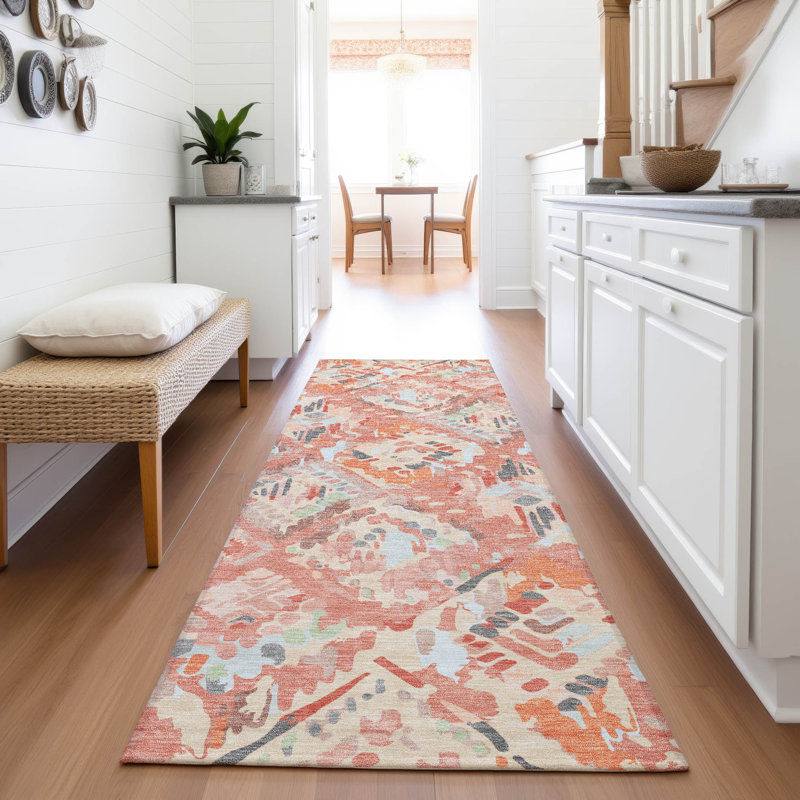 Premium Machine Washable Celis AMF1326 Diamonds Rug, Runner 2'3" x 7'6"