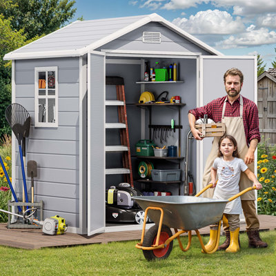 6 ft. W x 4 ft. D Resin Vertical Storage Shed