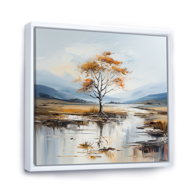 Minimalisme, rivières, élégance résonnante II sur toile, H 30 po x l 30 po x P 1 po, Cadre flottant blanc