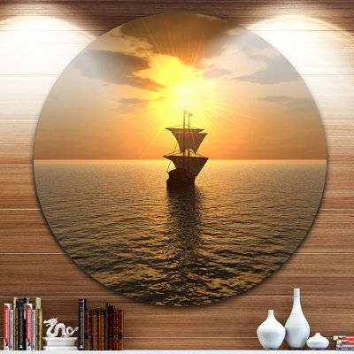 Photographie "navire et coucher de soleil" Seascape