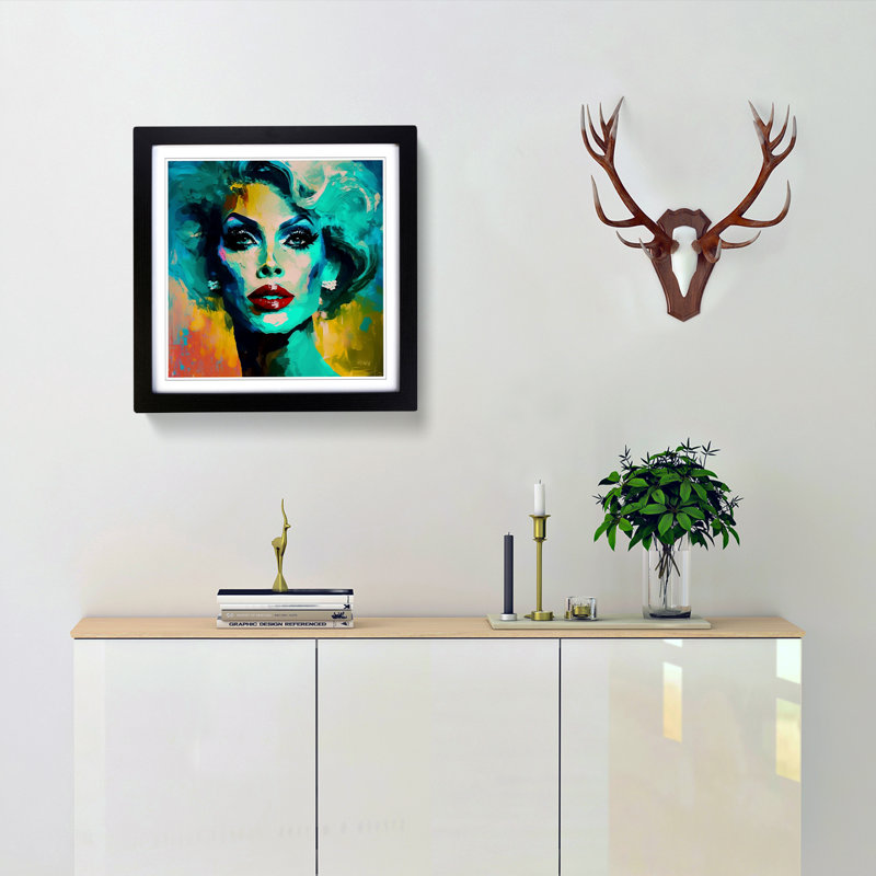 Single Picture Frame Print on Wood, Black