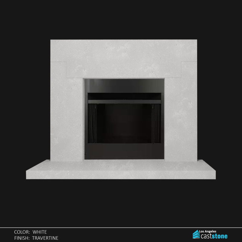 Amber Fireplace Surround, White Travertine