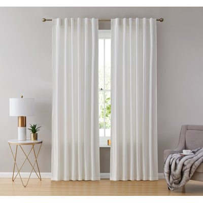 Monroy Velvet Solid Color Curtain Panels Set