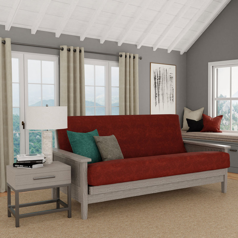 Housse pour futon à coussins carrés Leupp, Double, Grain de café