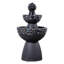 Fontaine à piédestal 36,5 po à 3 niveaux avec pompe intégrée, aspect pierre résistante aux intempéries pour jardin ou patio-389294058