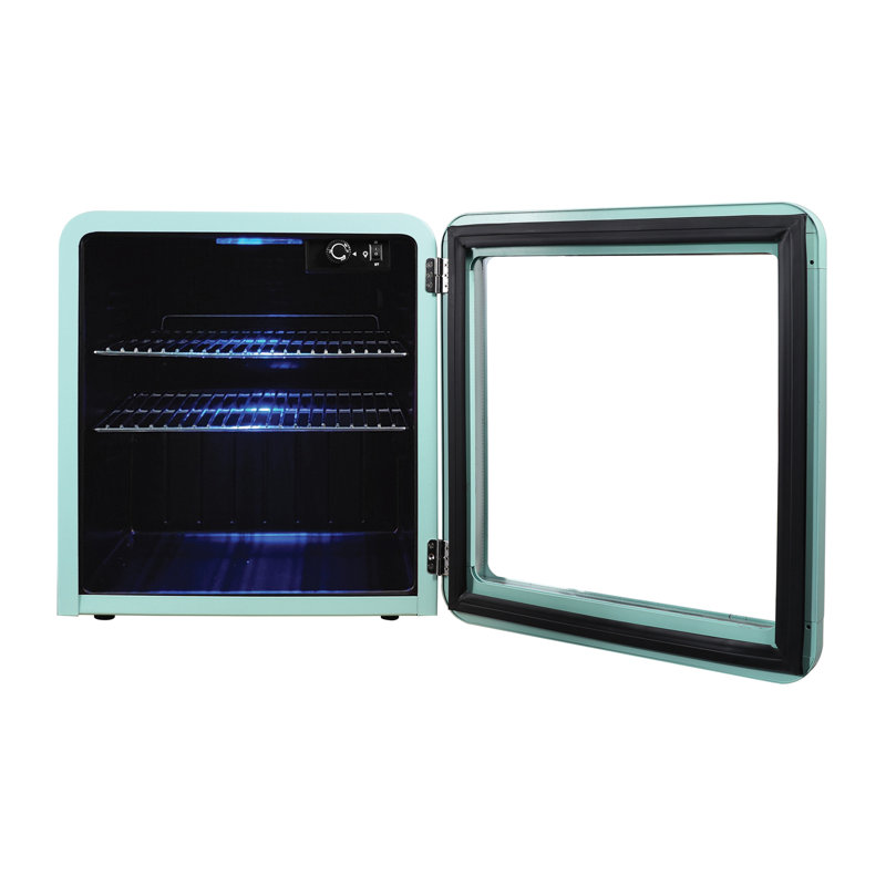 Magic Chef 17.5'' W 10 Cans (12 oz.) 1.7 Cubic Feet Beverage Cooler with Glass Door, Green