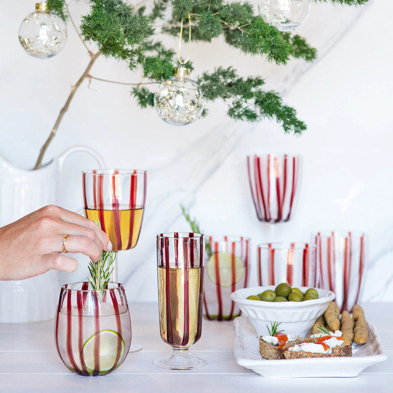 Nuovo Stripe Handmade Wine Glass