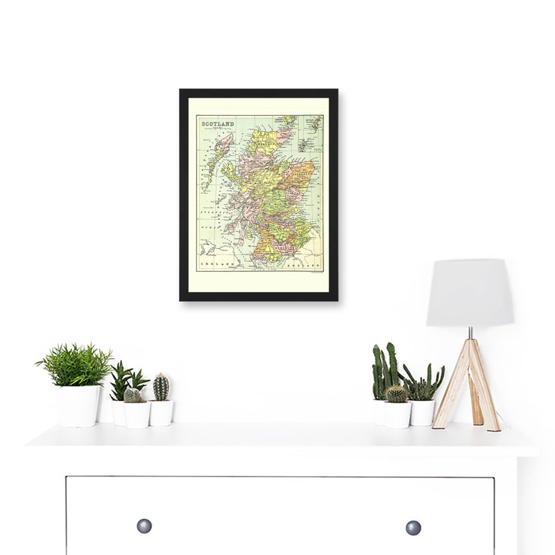 Map Bartholemew Scotland Counties UK - Single Picture Frame Print