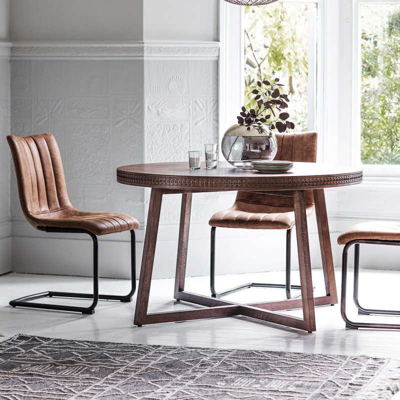 Cassilyn Round Solid Wood Dining Table, Brown