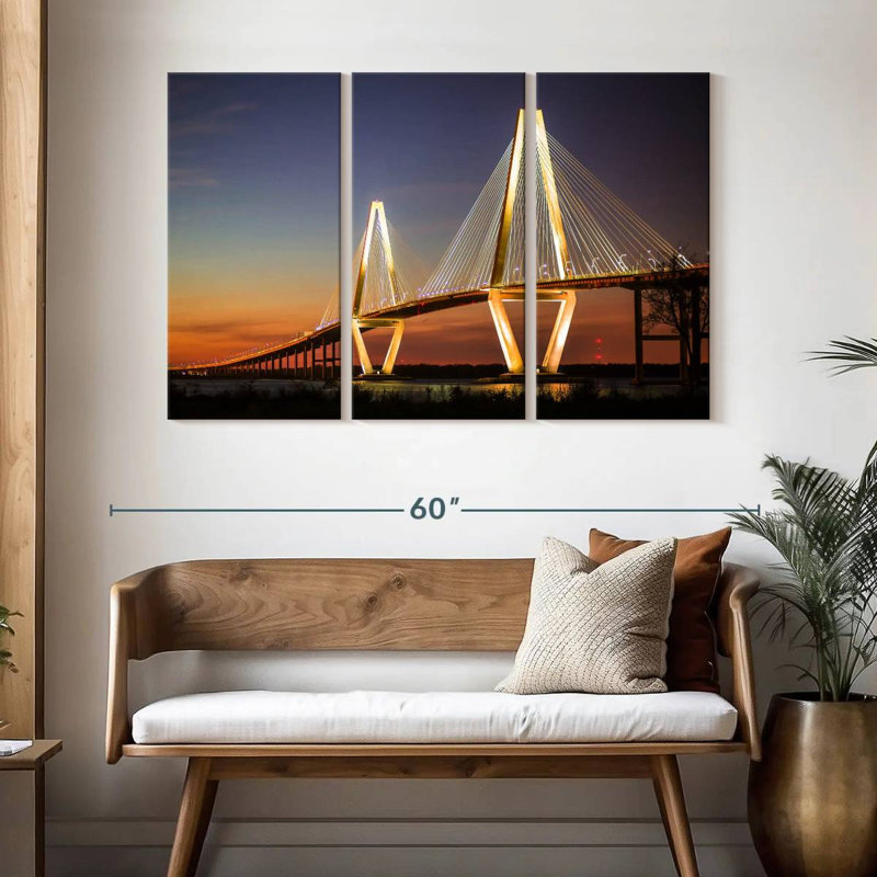 Lilie Arthur Ravenel Jr Bridge Lights, H 32 po x l 50 po