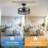 16.5"Caged Ceiling Fan with Light and Remote,Quiet Reversible DC Motor,E26 Socket
