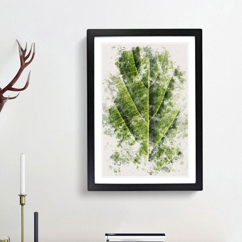 Leaf Pathways - Framed Print, 63cm H x 45cm W x 2cm D, Black Framed