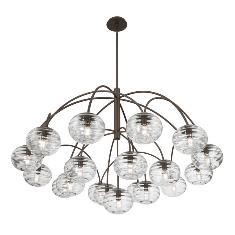 Lustre 19 lumières 47,75 po Lenora, H 33 po x l 47,75 po x P 47,75 po, 19 lumières