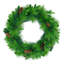 Arbre de Noël herbe 6 pi, grandes branches de pin, ensemble pré-éclairé avec arbre et guirlande et couronne, arbre de Noël artificiel avec pommes de pin, arbre de Noël à charnières, pour la fête des Fêtes