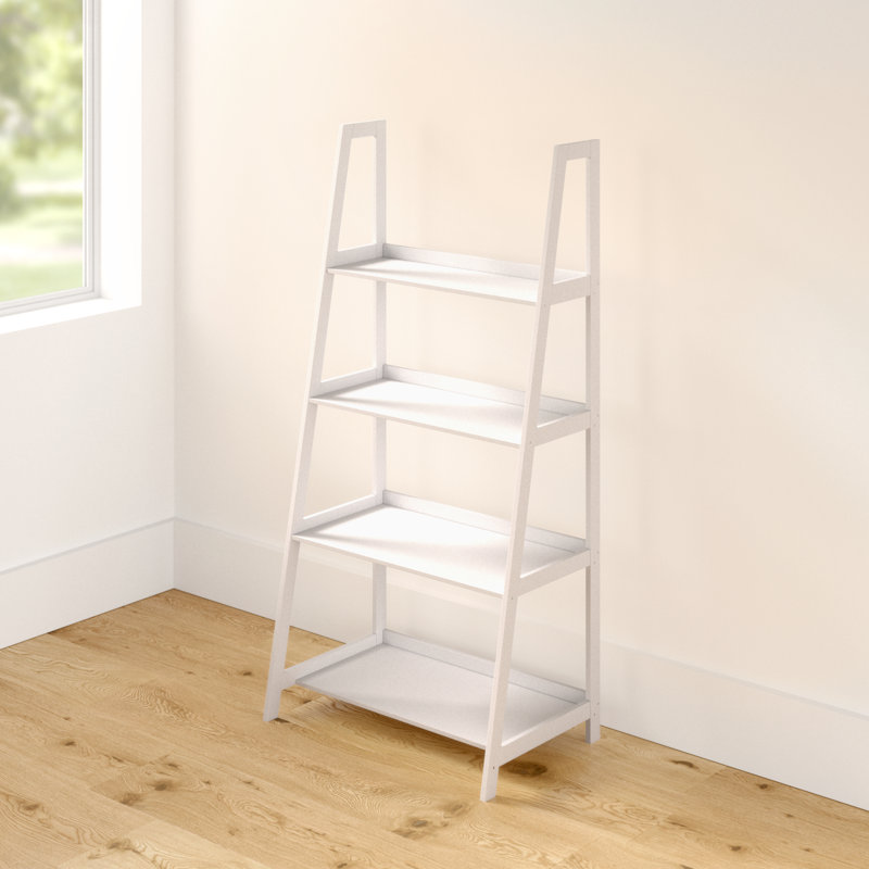 Sansa Ladder Bookcase, 130cm H x 63cm W x 40cm D, White