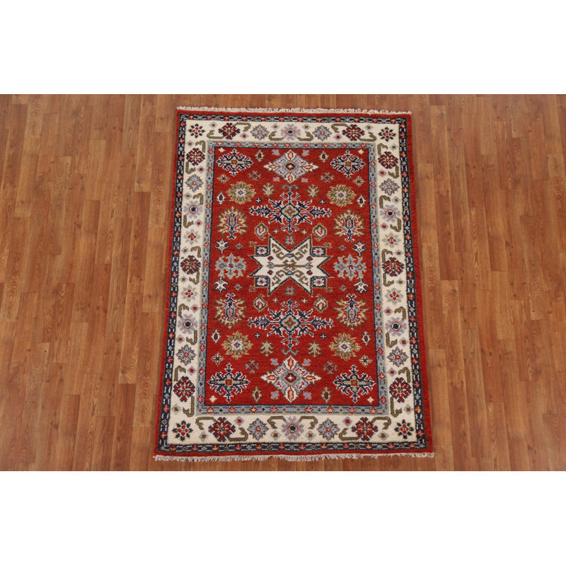 Tapis géométrique Kazak noué à la main