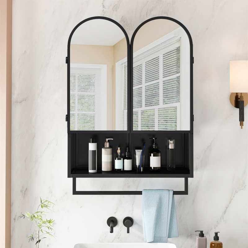 Armoire à miroir 23,62 po, Noir