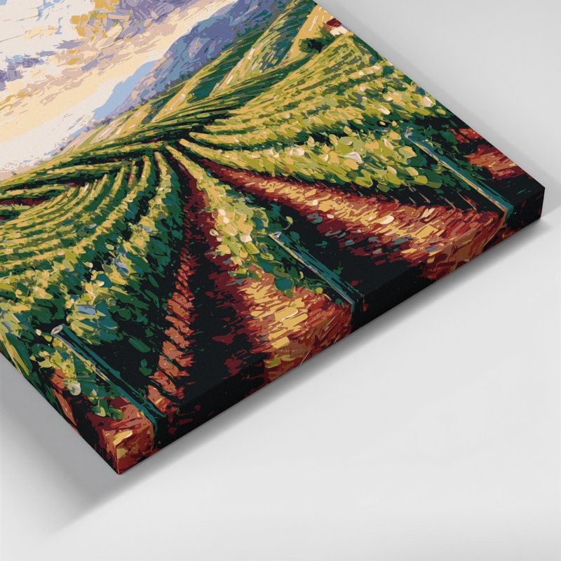 Art mural sur toile beige avec villes «Napa Valley CA», H 16 po x l 16 po