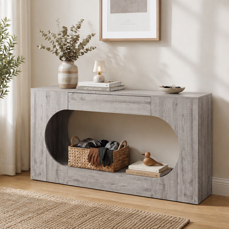 Console en bois avec tiroir, table d'entrée