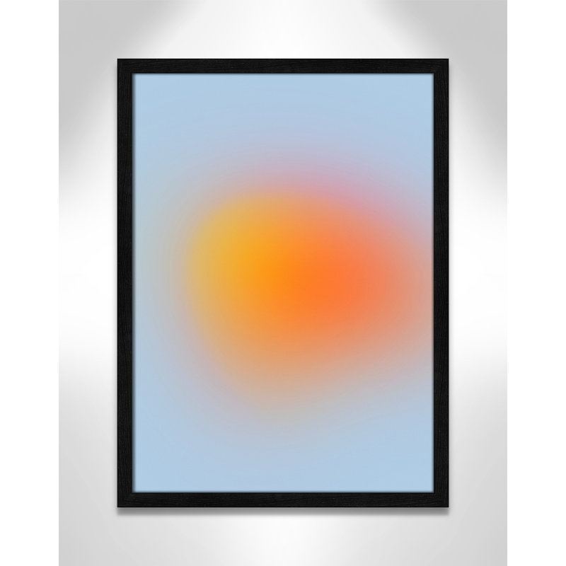 «Neon Orange Glow Print» par My Mind, H 23 po x l 17 po x P 1,25 po, Cadre mince noir sans cadre