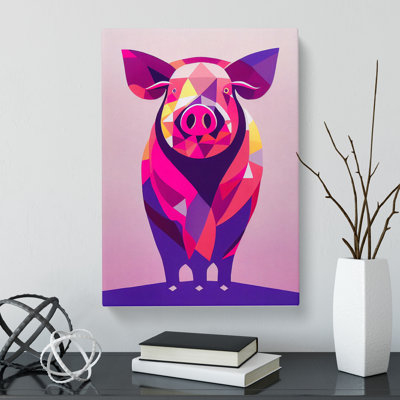 Bacote Pig Abstract - Wrapped Canvas