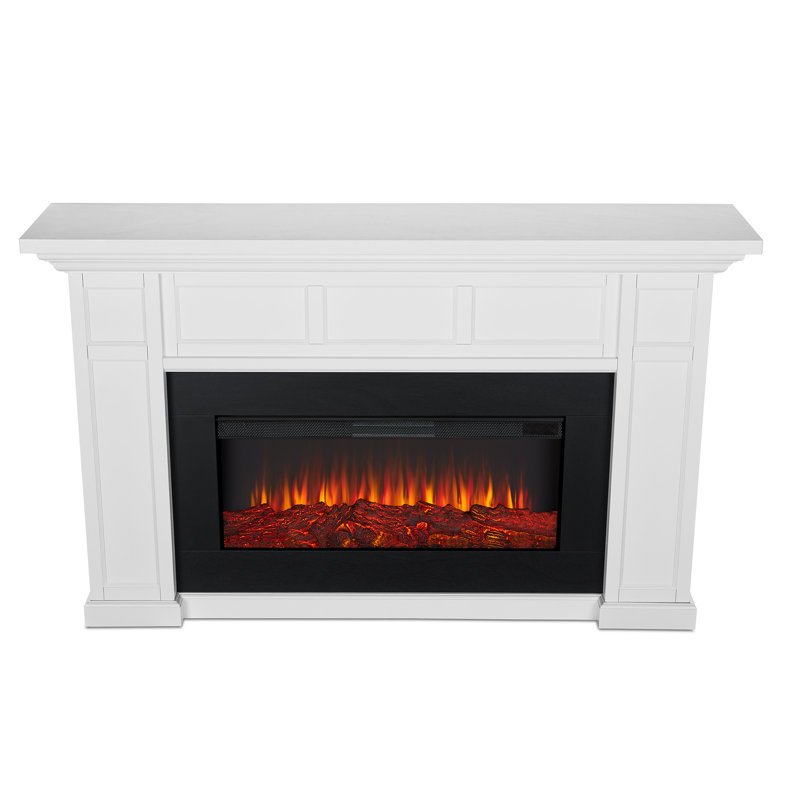 Alcott 75" Landscape Electric Fireplace by Real Flame, White, Standard