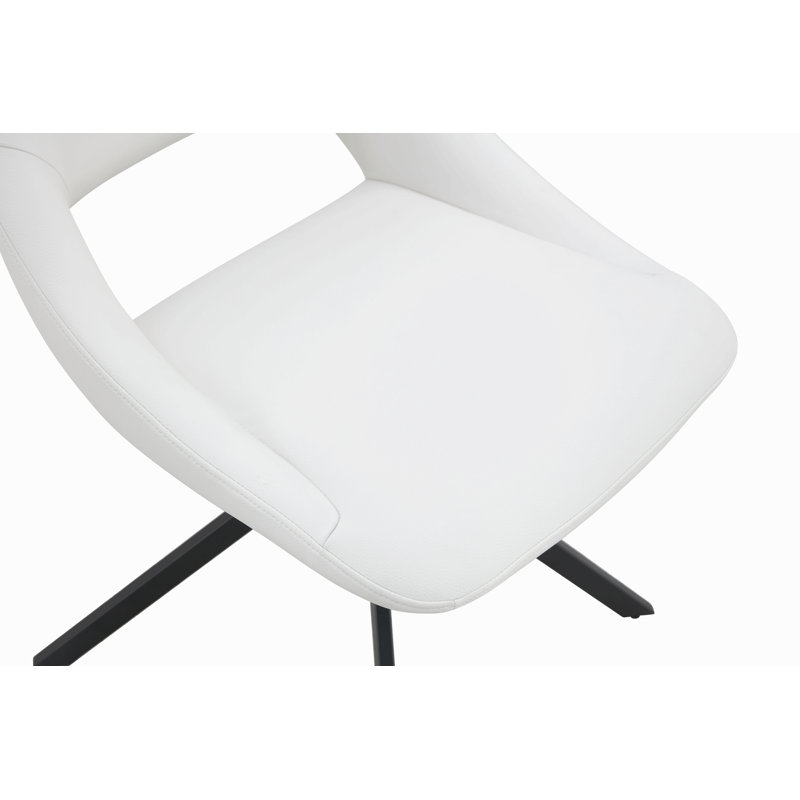 Ensemble de 4 chaises de salle à manger, chaise de salle à manger pivotante confortable, chaises de cuisine en métal avec cuir Goldmesh résistant aux égratignures et haut dossier (ensemble de 4)