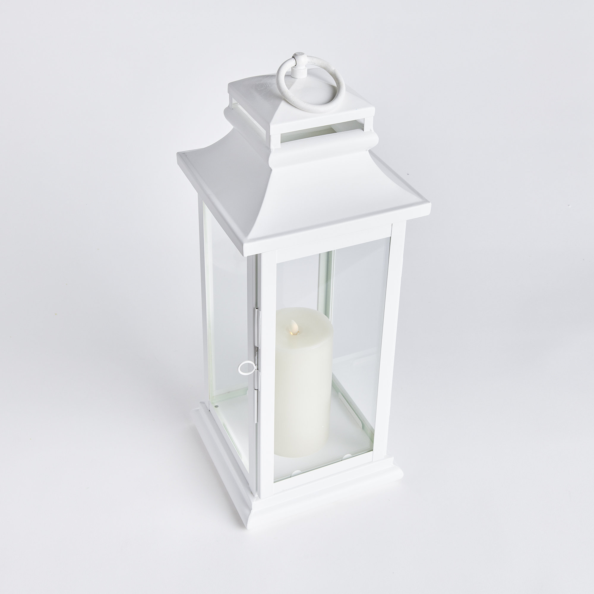 Moira Stainless Steel Tabletop Lantern, 21" H x 8" W x 8" D