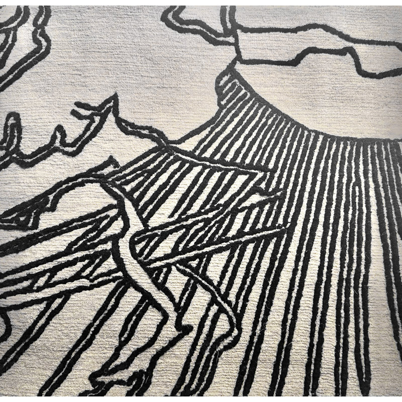 VSU Rugs Handmade Wool Abstract Area Rug, Rectange 6' x 9'