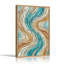 Tableau sur toile « Vagues en vitrail turquoise et beige »-122423121