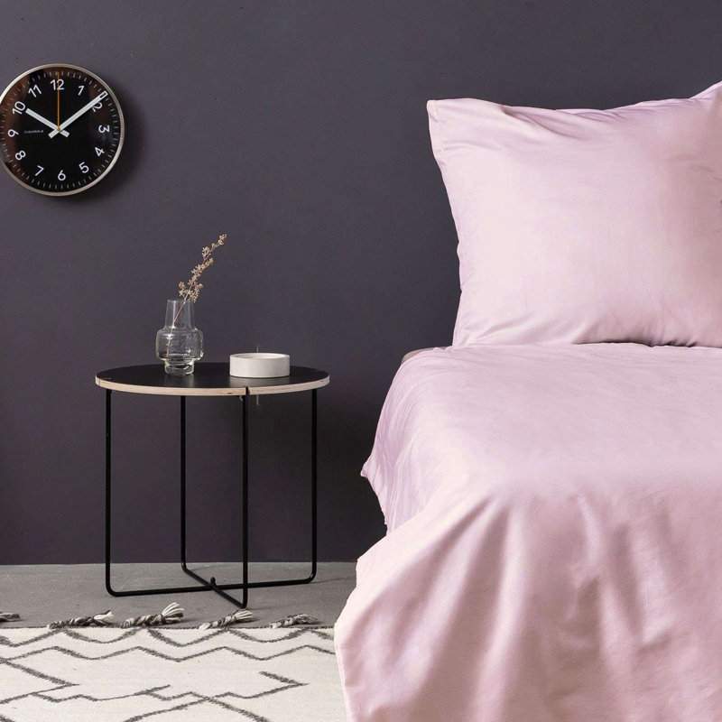 Luxurious Satin King Quilt Cover Set, Light Pink, 102.4 x 86.6 inches | 100% Cotton Satin, 210 Thread Count | Includes 2 Pillowcases (19.7 x 31.5 inches) | Machine Washable, Elegant Design for Stylish Bedrooms