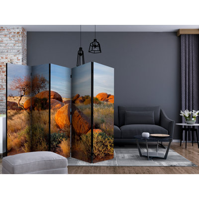 Gatto 225cm W x 172cm H 5 - Panel Solid Wood Folding Room Divider