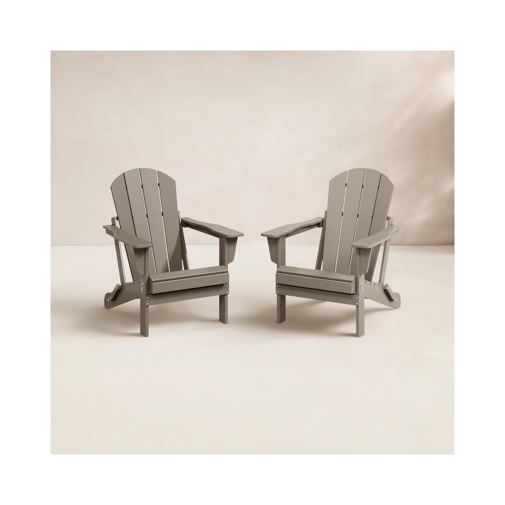 Laguna Foldable Outdoor Adirondack Set, Weathered Wood