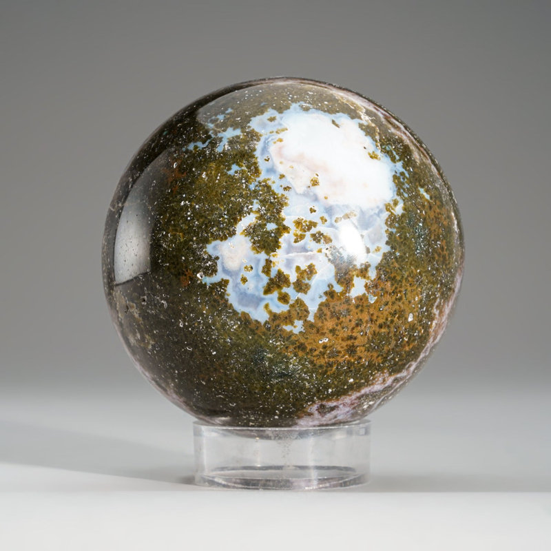 Genuine Polished Ocean Jasper Sphere (2.1 Lbs)