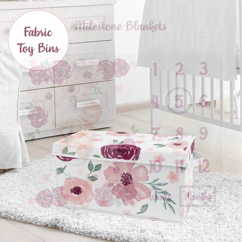 Floral Watercolor Burgundy and Pink Microfiber Window Valance