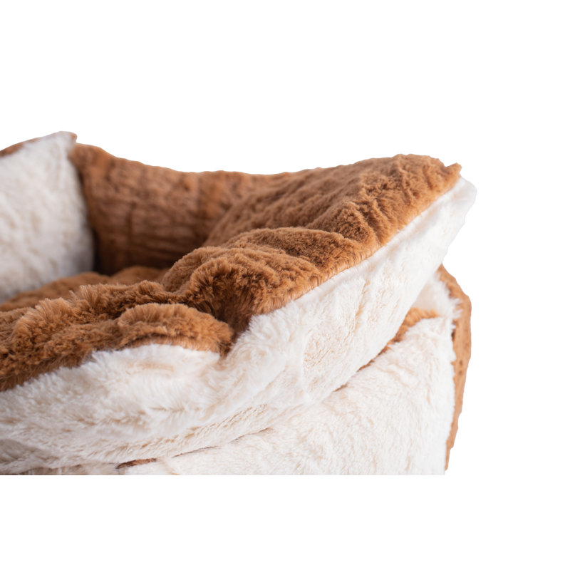 Velvet Bolster Pet Bed
