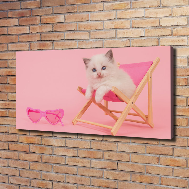 Cat On A Deckchair - Wrapped Canvas Print