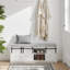Banc de rangement en bois blanc-481184550