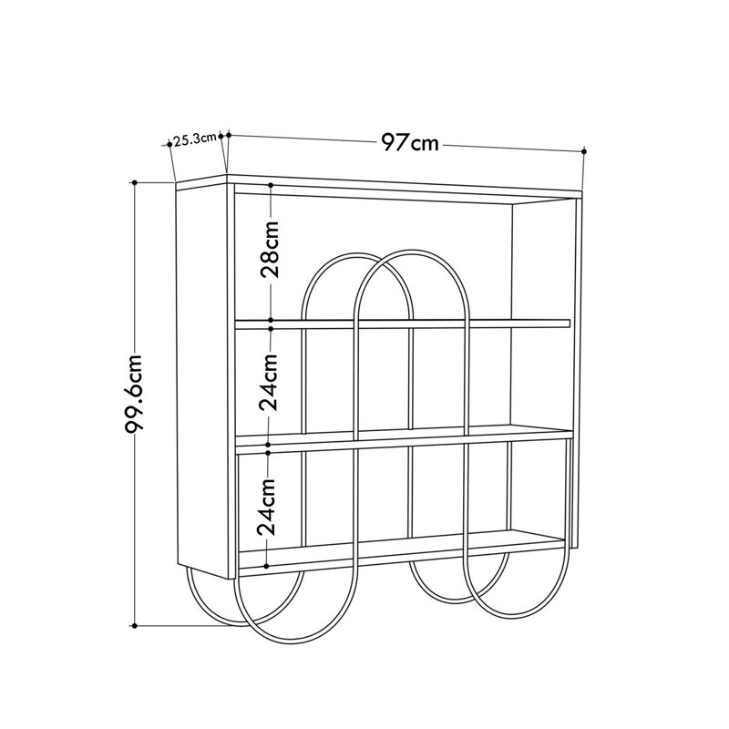 Aditi 97Cm Console Sideboard Display Unit, Light Mocha