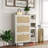 Bohemia Style Shoe Cabinet, Shoe Rack Cabinet With 3 Rattan Flip Drawers,3 Square Shelves And 1 Storage Drawer, Shoe Organizer With Multi-Storage Space And Hooks For Hallway, Entryway