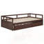 Lit de jour extensible avec couchette, lit de jour en bois pour des solutions de couchage et de sièges polyvalentes, pour les chambres d'amis et les petits espaces.-690607278